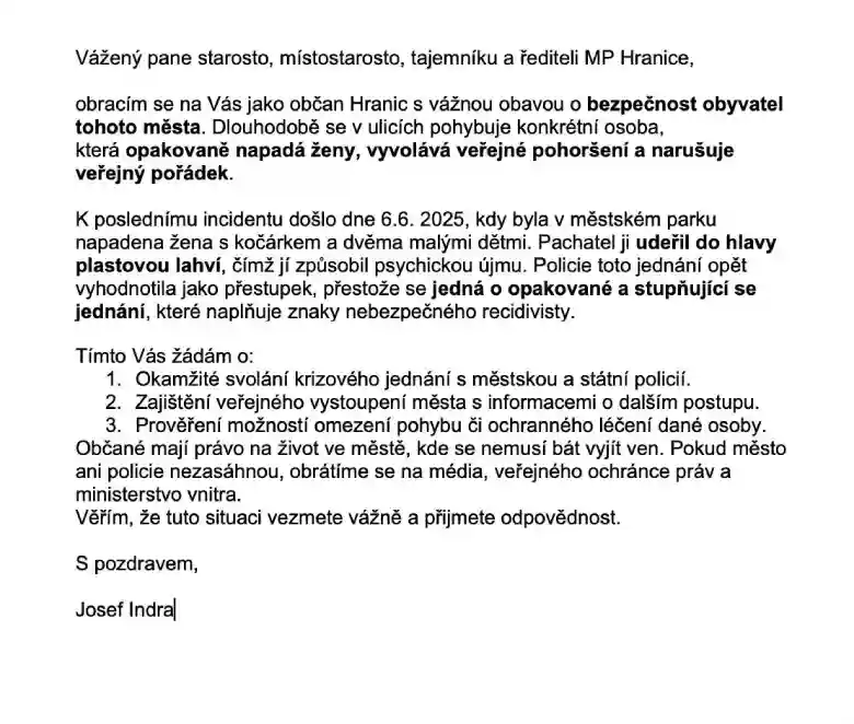 Otevřený dopis hranice